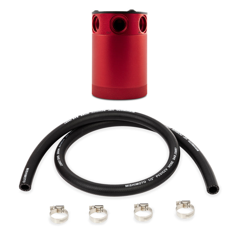 Mishimoto Assembled Universal 3-Port Catch Can Red w/ Hose