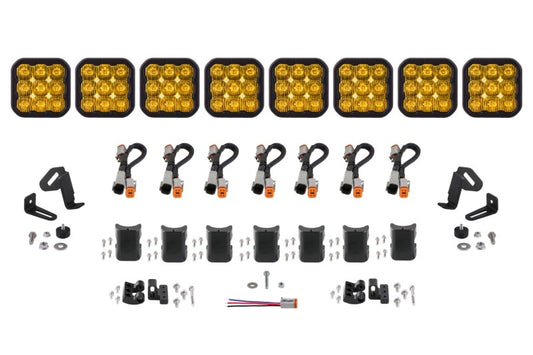 Diode Dynamics SS5 Sport Universal CrossLink 8-Pod Lightbar - Yellow Driving