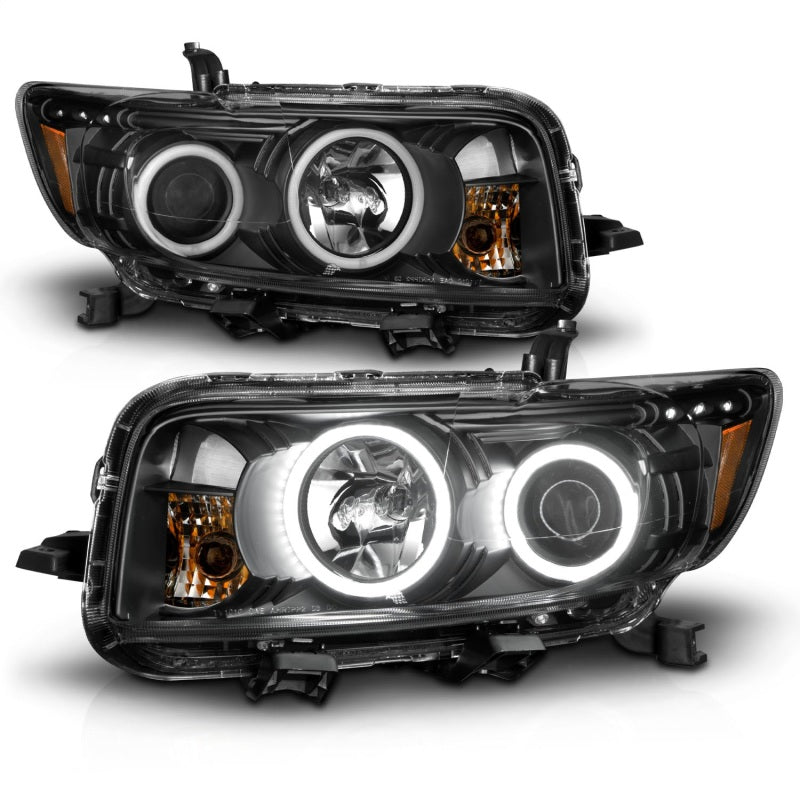 ANZO 2008-2010 Scion Xb Projector Headlights w/ Halo Black