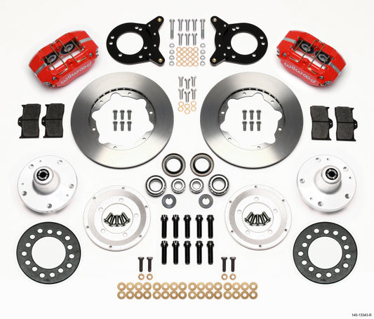 Wilwood Dynapro Dust-Boot Front Kit 11.00in Red 1965-1969 Mustang Disc & Drum Spindle