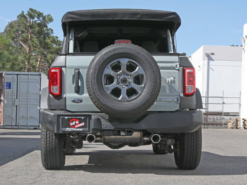 aFe Vulcan 3in 304 SS Axle-Back Exhaust 2021 Ford Bronco L4-2.3L (t)/V6-2.7L (tt) w/ Polished Tips