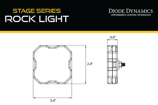 Diode Dynamics Stage Series SXS Rock Light Installer Kit - RGBW M8 w/Controller (4-pack)