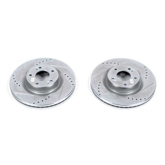 Power Stop 10-16 Hyundai Genesis Coupe Front Evolution Drilled & Slotted Rotors - Pair