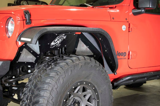 Fishbone Offroad 2018+ Jeep Wrangler JL Front Pair Aluminum - Black Powdercoat Inner Fenders