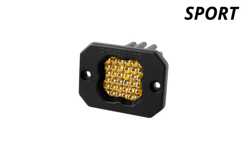 Diode Dynamics Stage Series C1 LED Pod Sport - Yellow Flood Flush ABL Each