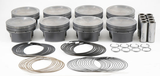 Mahle MS Piston Set Ford 285ci 3.581in Bore 3.543stk 5.933in Rod .866 Pin -16cc 9.5 CR Set of 8