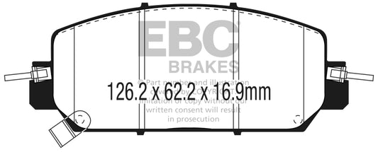 EBC 2017+ Honda CR-V 1.5L Turbo Yellowstuff Front Brake Pads