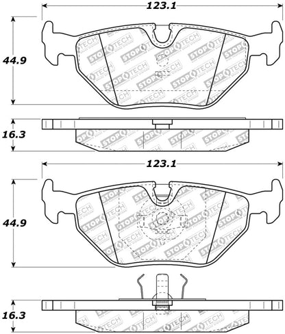 StopTech Street Touring 87-99 BMW M3 / 89-93 M5 Rear Street Street Touring Brake Pads