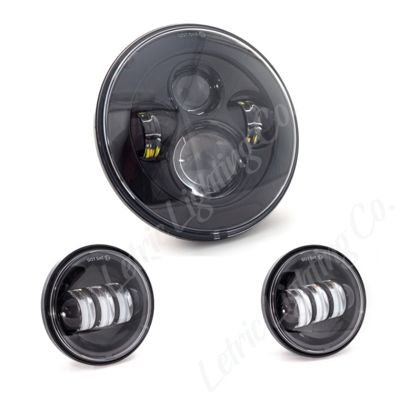 Letric Lighting 7in Led Hdlght W/Pass Lmps Blk