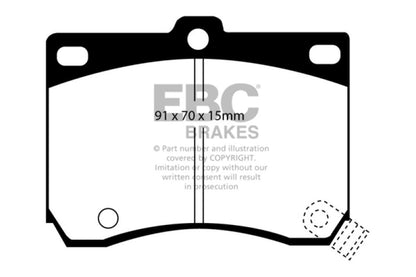 EBC 91-96 Ford Escort 1.8 Yellowstuff Front Brake Pads