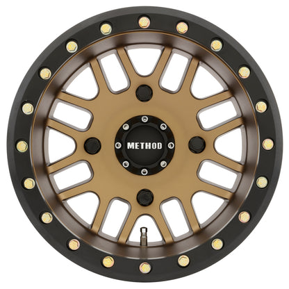 Method MR406 UTV Beadlock 14x10 5+5/-2mm Offset 4x156 132mm CB Method Bronze w/Matte Blk Ring Wheel