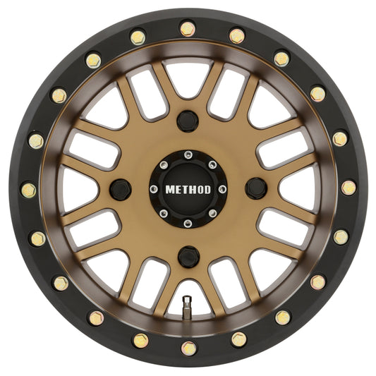 Method MR406 UTV Beadlock 14x10 5+5/-2mm Offset 4x156 132mm CB Method Bronze w/Matte Blk Ring Wheel