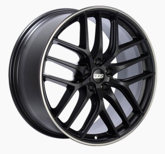 BBS CC-R 19x10 5x120 ET38 Satin Black Polished Rim Protector Wheel -82mm PFS/Clip Required