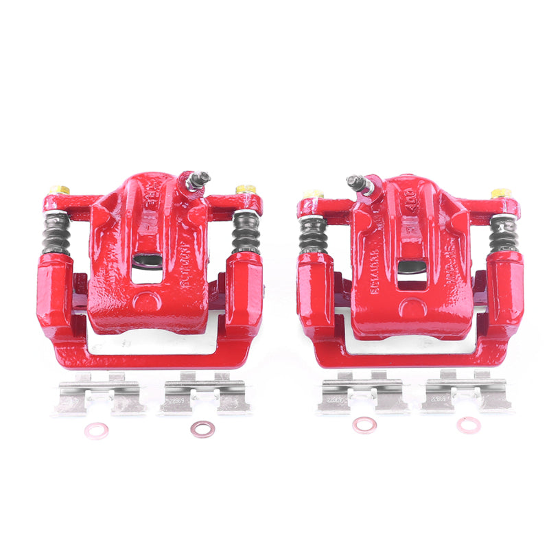 Power Stop 99-05 Hyundai Sonata Rear Red Calipers w/Brackets - Pair