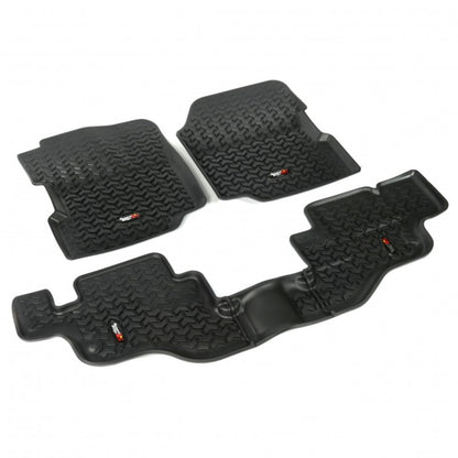 Rugged Ridge Floor Liner Front/Rear Black 1976-1986 Jeep CJ-7 / Jeep Wrangler 87-95 / YJ