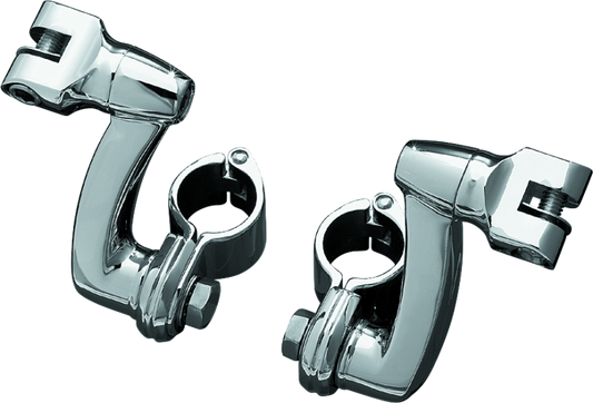 Kuryakyn Longhorn Offset Peg Mounts With 1-1/4inch Magnum Quick Clamp Chrome (Pair)