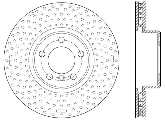 StopTech 12-15 BMW 335i Drilled Left Front Rotor