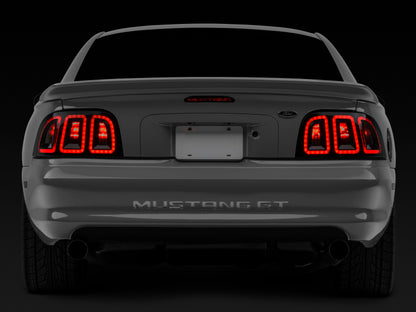 Raxiom 96-98 Ford Mustang Icon LED Tail Lights- Black Housing (Smoked Lens)