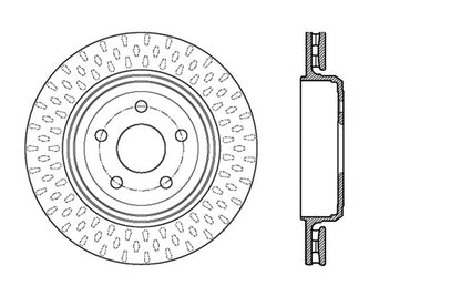 StopTech 12-15 Jeep Cherokee SRT8 Sport Slotted & Drilled Rear Driver Side Brake Rotor