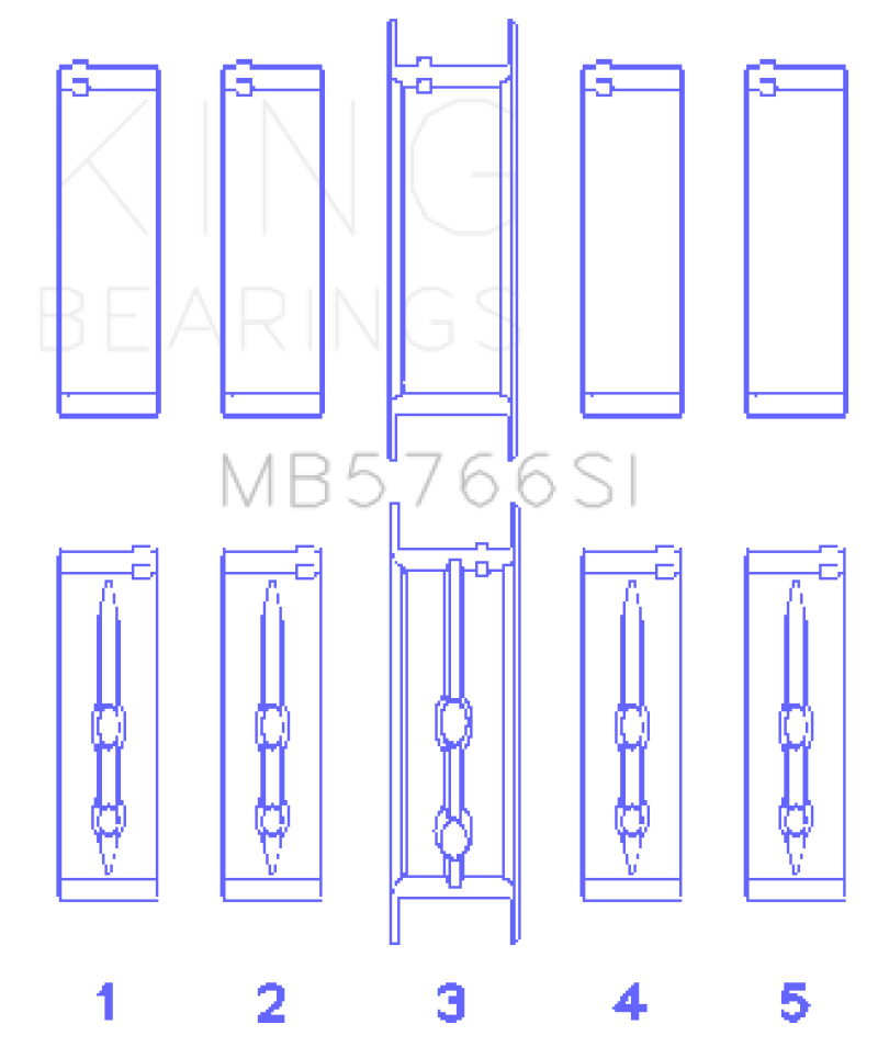 King GM LS1/2/4/6 (Housing Bore +.010) (Size STD) Main Bearing Set