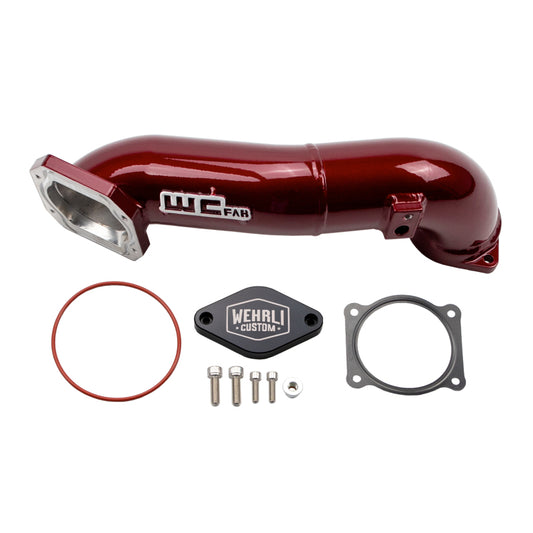 Wehrli 11-16 LML Duramax Passenger Side Upper Crossover Intercooler Pipe Kit - WCFab Red