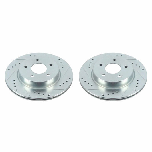 Power Stop 18-19 Nissan Leaf Rear Evolution Drilled & Slotted Rotors - Pair