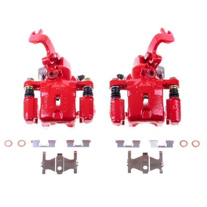 Power Stop 96-00 Hyundai Elantra Rear Red Calipers w/Brackets - Pair