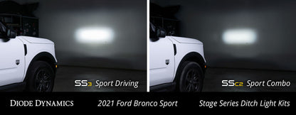 Diode Dynamics 2021 Ford Bronco Sport Stage Series 2in LED Ditch Light Kit - Pro White Combo