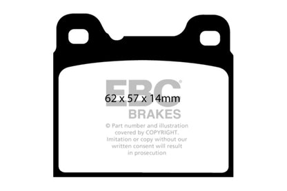 EBC 91-93 Volvo 740 2.3 (ABS) (Girling) Redstuff Rear Brake Pads