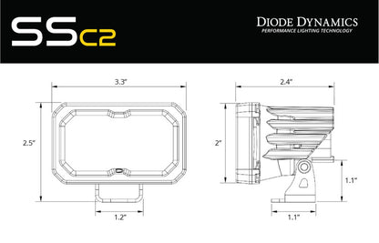 Diode Dynamics Stage Series 2 In Roll Bar Chase Light Kit SSC2 Pro - Yellow (Pair)