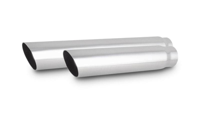 Vibrant 3in Round SS Truck/SUV Exhaust Tip (Single Wall Angle Cut) - 2.5in inlet 18in long