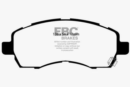 EBC 97-98 Subaru Impreza 1.8 Yellowstuff Front Brake Pads