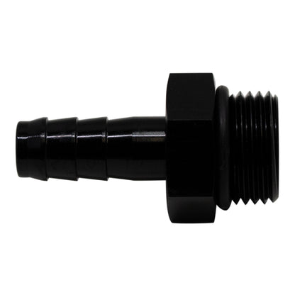 DeatschWerks 8AN ORB Male to 3/8in Male Triple Barb Fitting (Incl O-Ring) - Anodized Matte Black