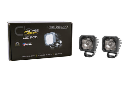 Diode Dynamics Stage Series C1 LED Pod Sport - White Wide Standard RBL (Pair)