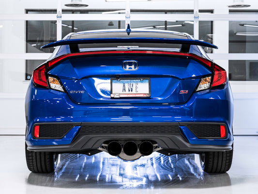 AWE Tuning 2016+ Honda Civic Si Touring Edition Exhaust w/Front Pipe & Dual Diamond Black Tips - Precision R