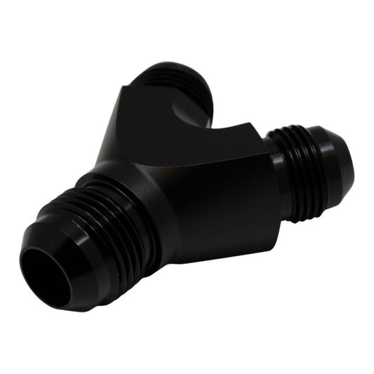 DeatschWerks 8AN Male Flare to 8AN Male Flare to 10AN Male Flare Y Fitting - Anodized Matte Black