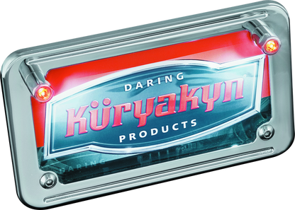 Kuryakyn LED License Plate Light With Red Accent Light Universal Chrome