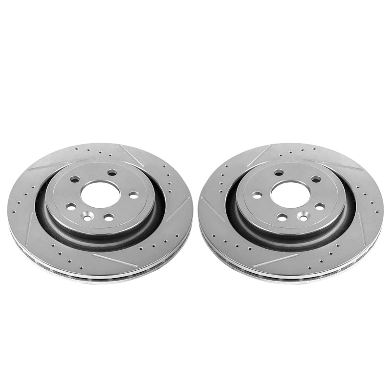 Power Stop 11-18 Volvo S60 Rear Evolution Drilled & Slotted Rotors - Pair