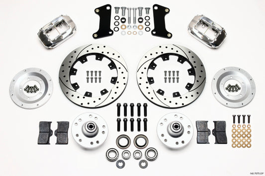 Wilwood Forged Dynalite Front Kit 12.19in Drilled Polished 67-69 Camaro 64-72 Nova Chevelle