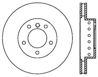 StopTech 08-09 BMW 535 Series / 04-09 545i/550i/645Ci/650i Slotted & Drilled Right Front Rotor