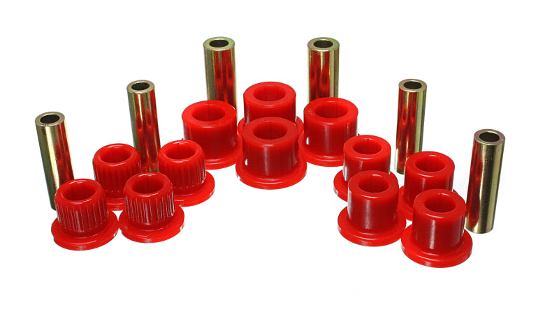 Energy Suspension 99-04 Ford F-350 2wd/F-250 SD 4wd/F-350 4wd Red Rear Leaf Spring Bushing Set