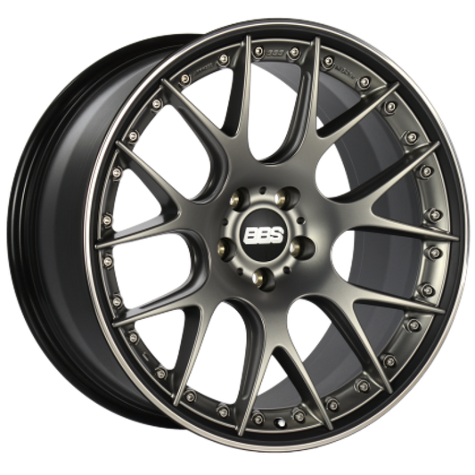 BBS CH-RII 22x11.5 5x112 ET38 Satin Platinum Center Black Lip SS Rim Protector Wheel - 82mm PFS Req.