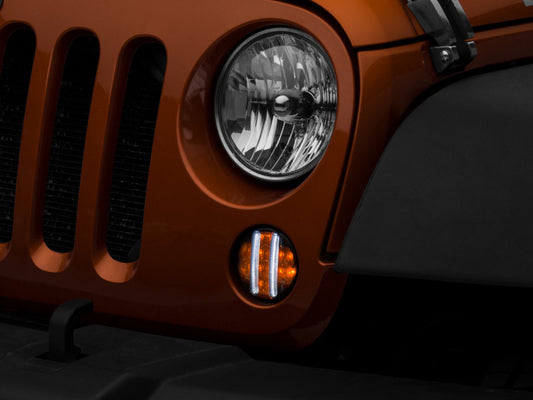 Raxiom 07-18 Jeep Wrangler JK Axial Series LED Front Turn Signals (Smoked)