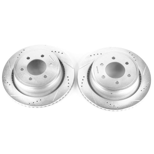 Power Stop 12-18 Ford F-150 Rear Evolution Drilled & Slotted Rotors - Pair