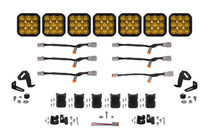 Diode Dynamics SS5 Pro Universal CrossLink 7-Pod Lightbar - Yellow Driving