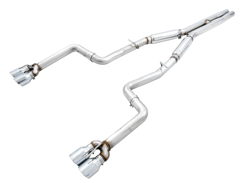 AWE Tuning 2015+ Dodge Challenger 6.4L/6.2L SC Track Edition Exhaust - Quad Chrome Silver Tips - Precision R