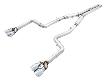 AWE Tuning 2015+ Dodge Challenger 6.4L/6.2L SC Track Edition Exhaust - Quad Chrome Silver Tips - Precision R