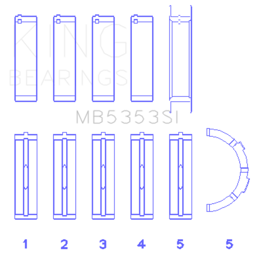 King Engine Bearings Ford 281 4.6L Sohc 16V (Size +0.75mm) Main Bearing Set