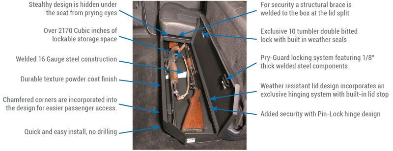 Tuffy Ford F250 & F350 Superduty Underseat Lockbox W/ Keyed Lock