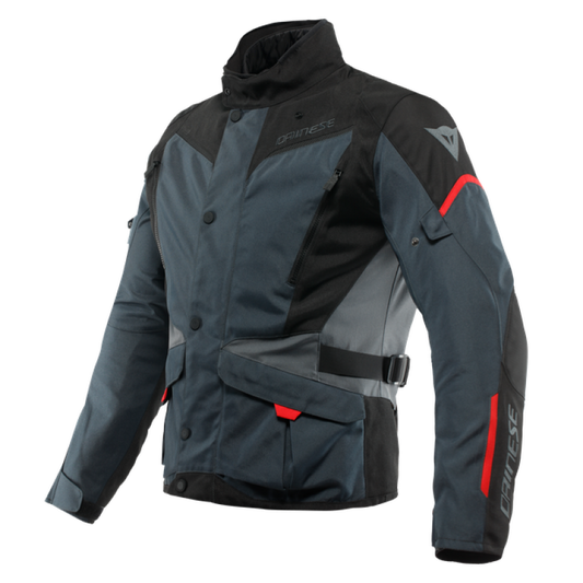 Dainese Tempest 3 D Dry Jacket Ebony/Black/Lava Red Size - 52